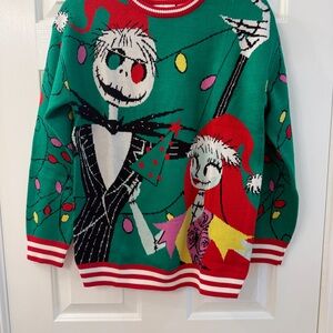Disney Green Crewneck with Festive Characters